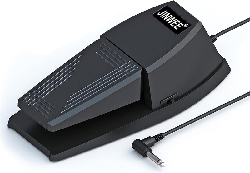 JINWEE Sustain Pedal for Keyboard,Universal Sustain Pedal with Polarity Switch Compatible with Most Digital Pianos, Yamaha, Casio and MIDI Keyboards(Black) - Image 1